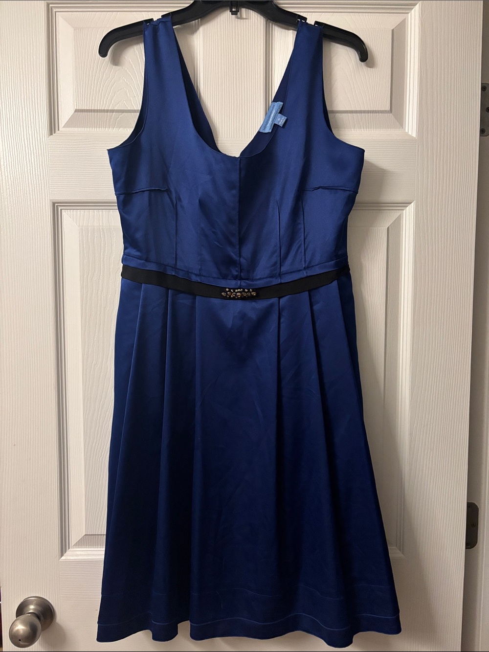 Simply Vera Vera Wang Royal Blue Sleeveless V-Neck Midi Dress